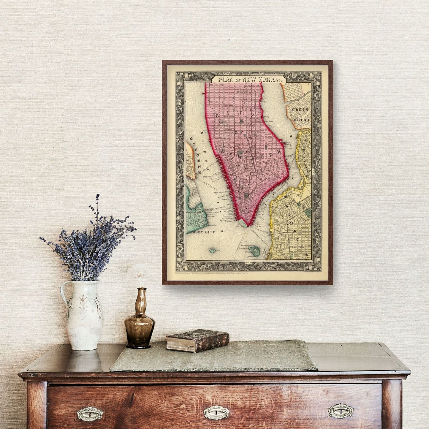 Vintage Map of New York City, New York, 1860