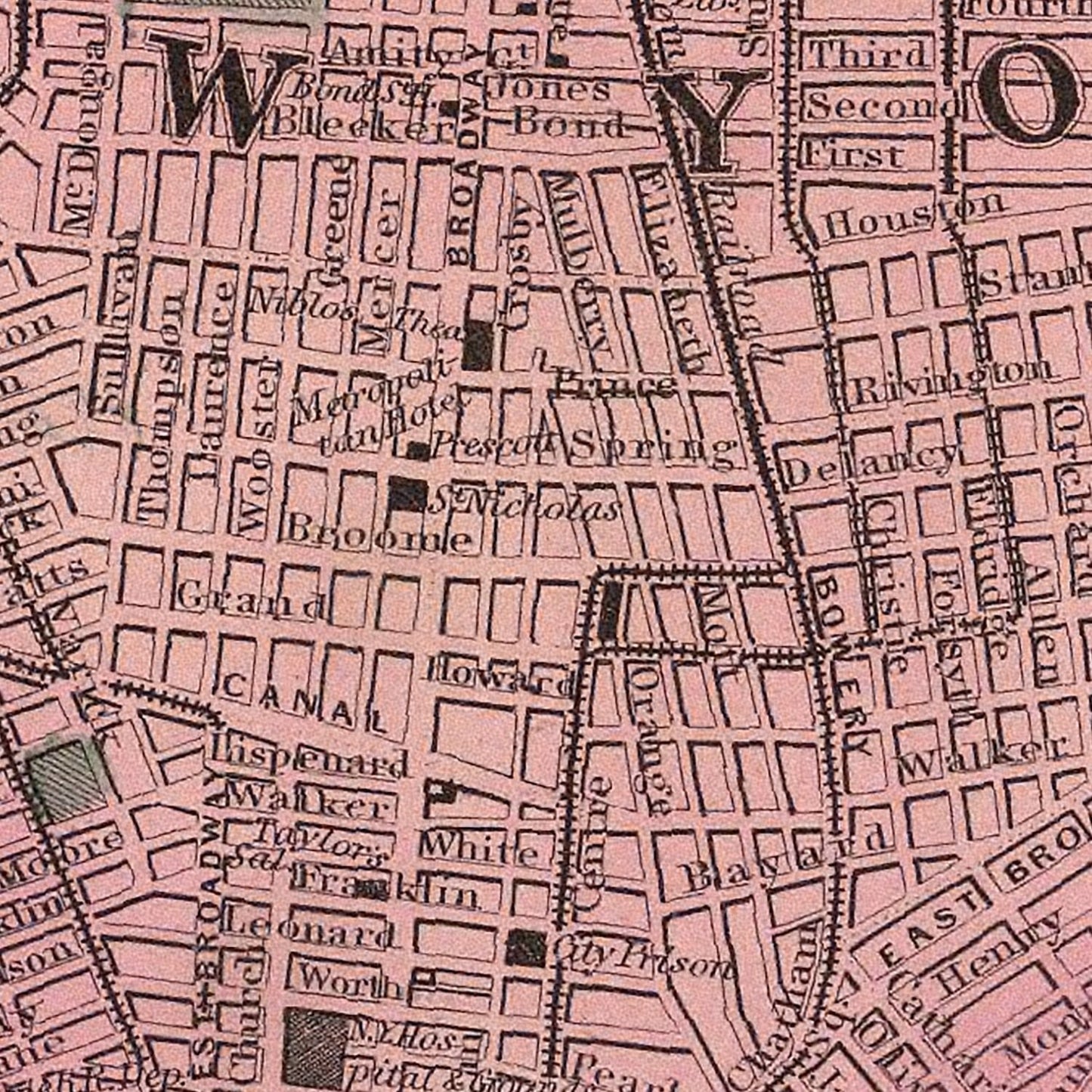 Vintage Map of New York City, New York, 1860