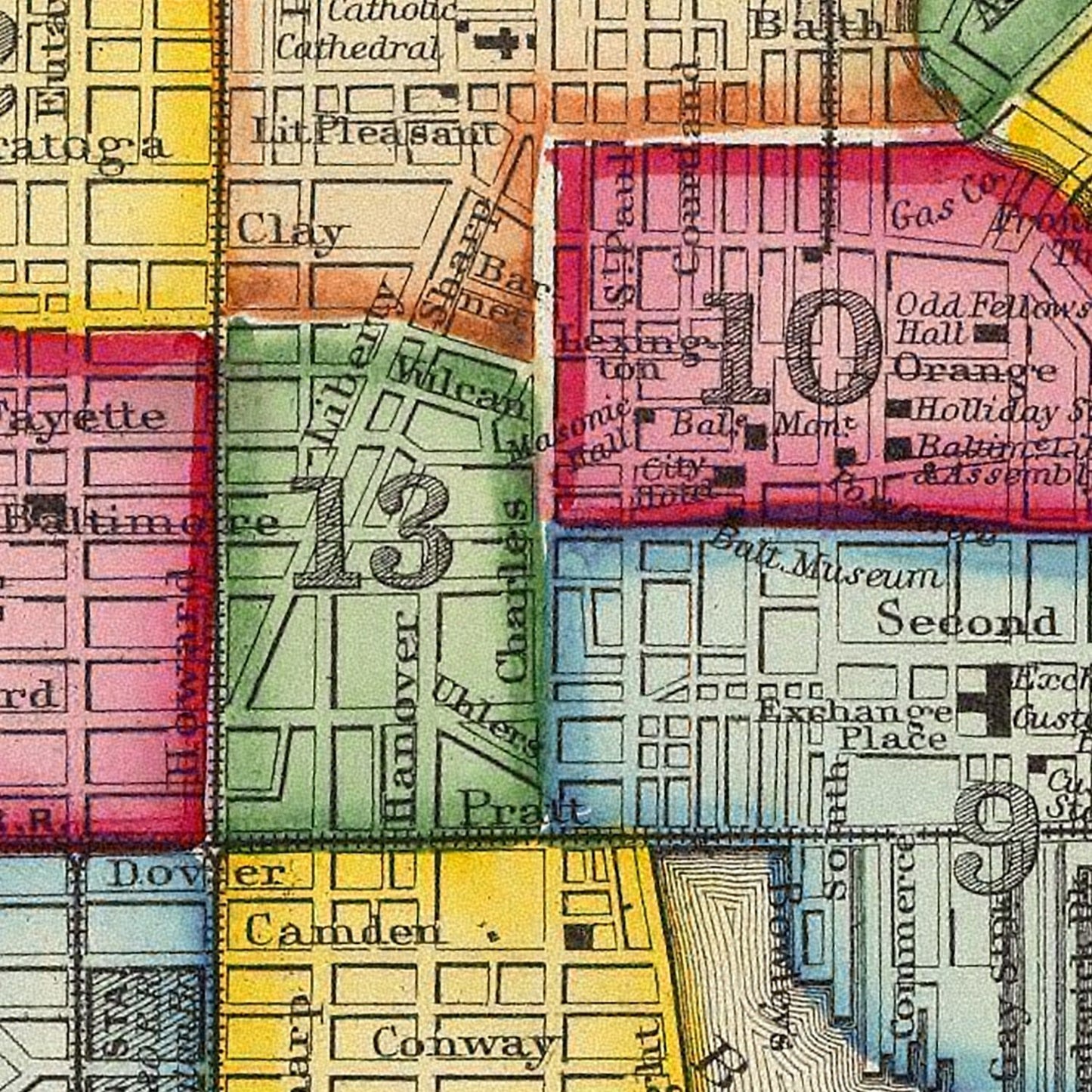 Vintage Map of Baltimore, Maryland, 1860