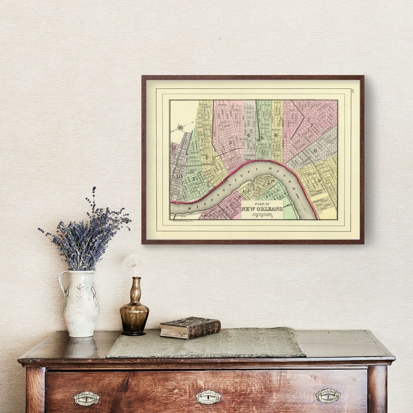 Vintage Map of New Orleans, Louisiana, 1890