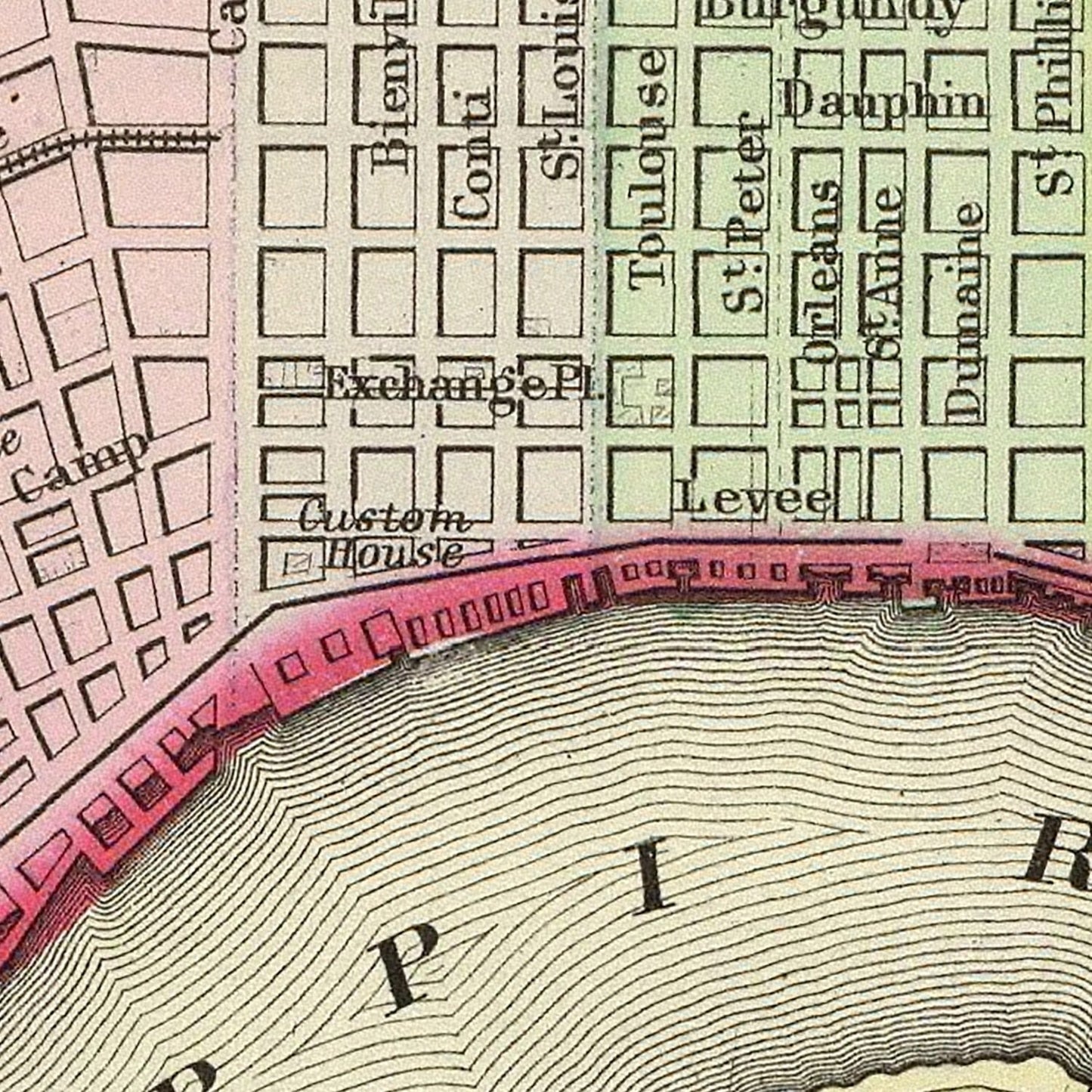 Vintage Map of New Orleans, Louisiana, 1890