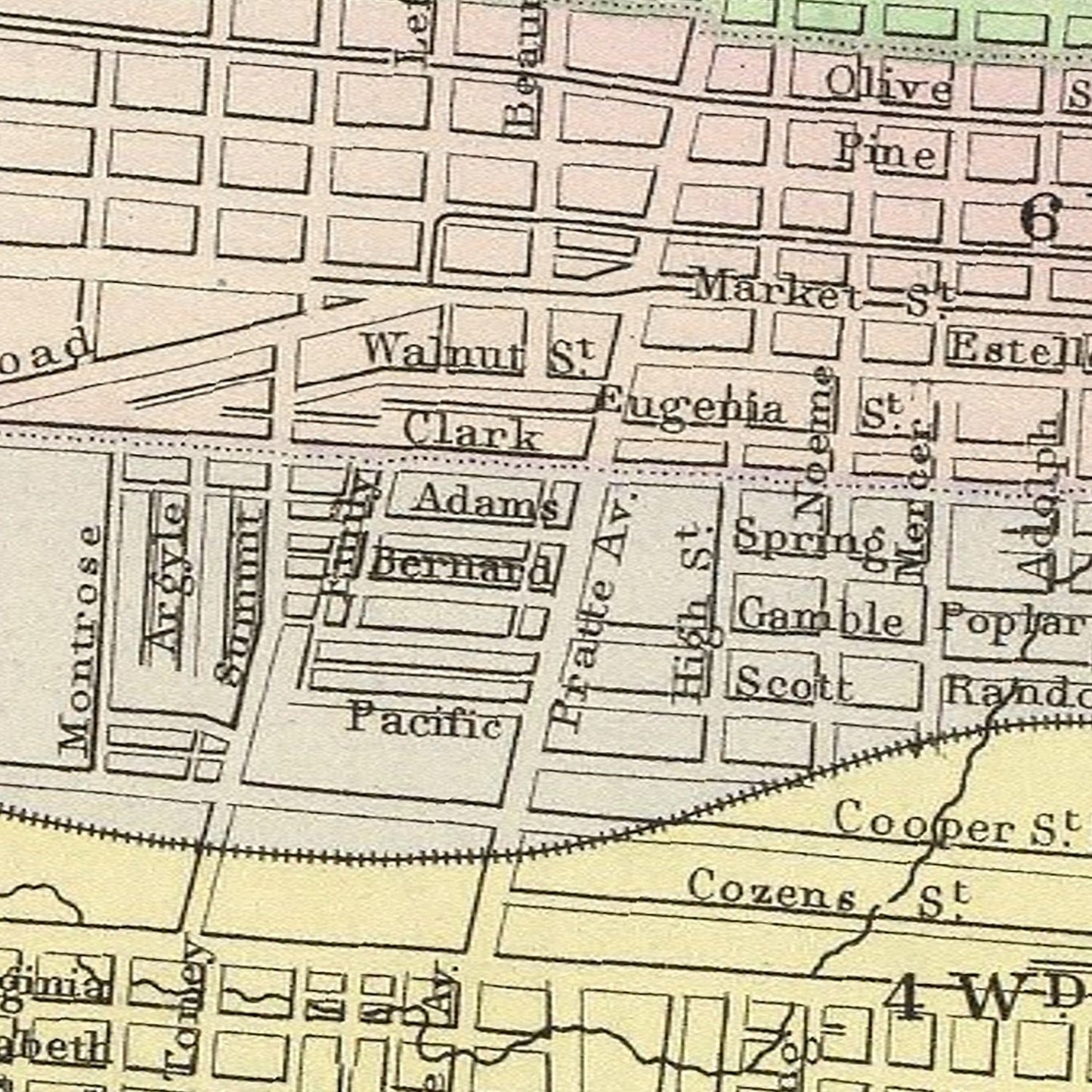 Vintage Map of Saint Louis, Missouri, 1890