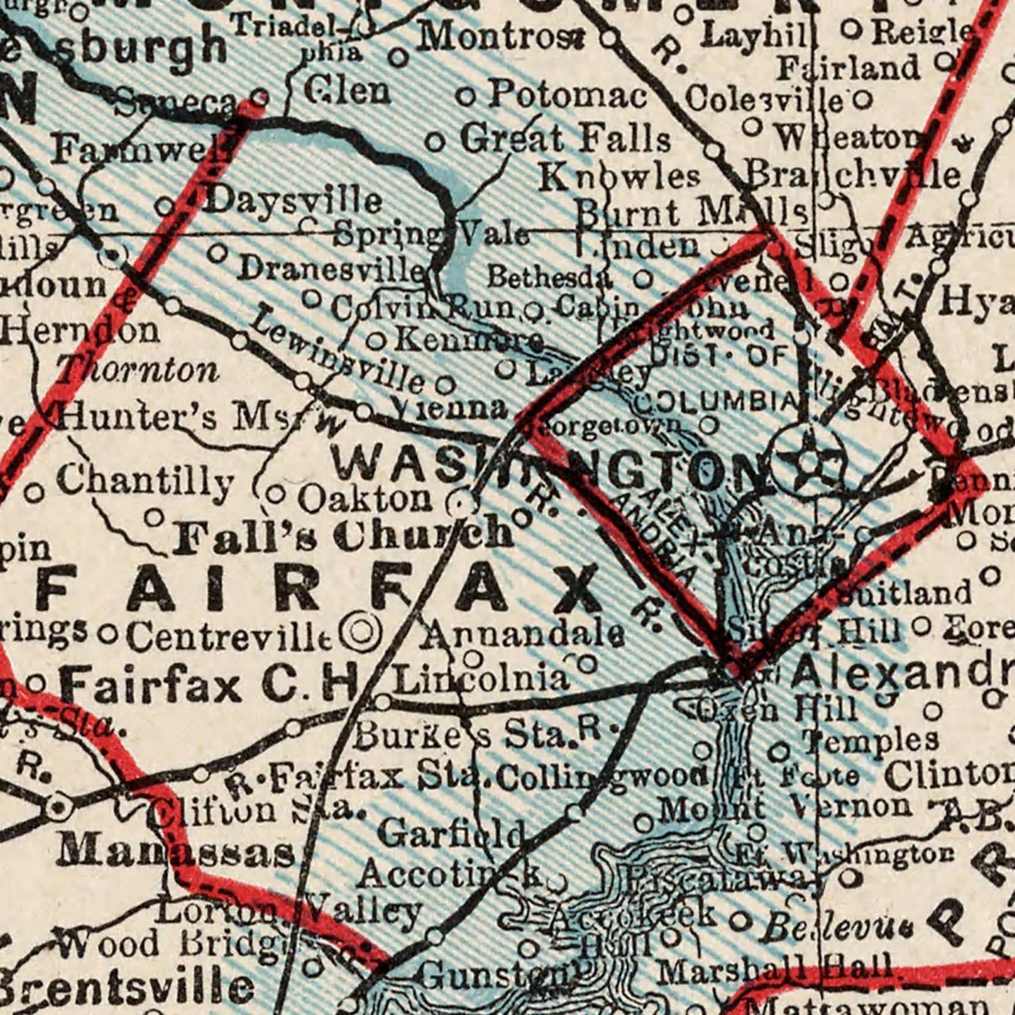 Vintage Map of Maryland & Delaware, 1893