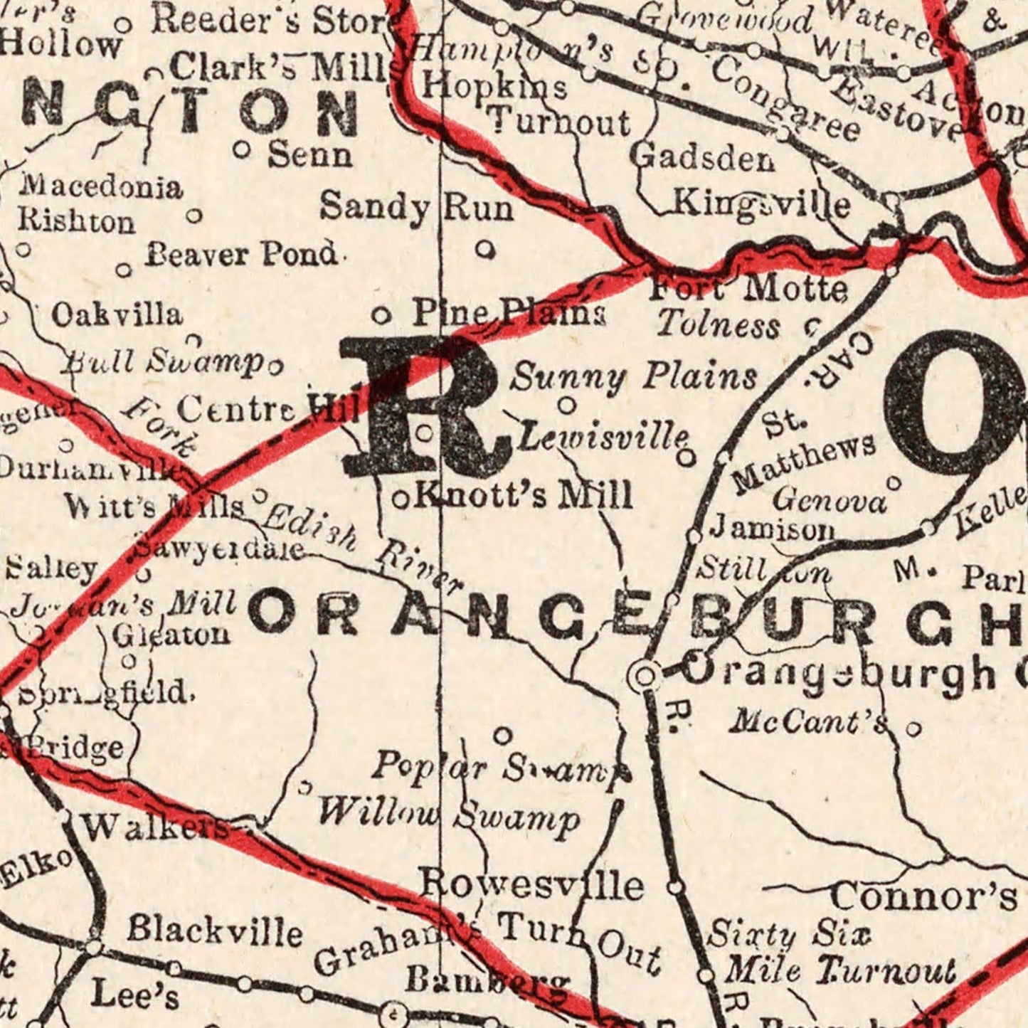 Vintage Map of South Carolina, 1893