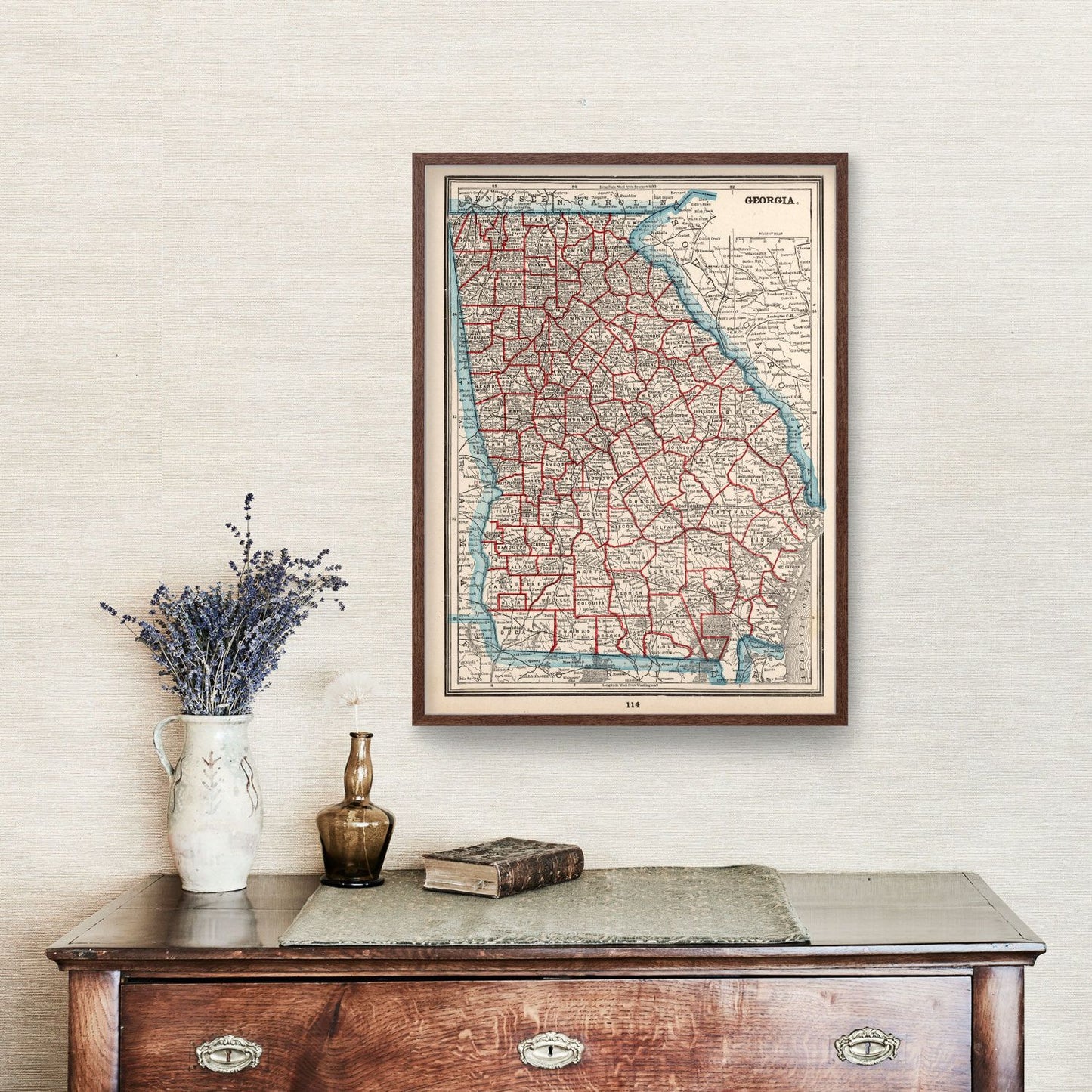 Vintage Map of Georgia, 1893