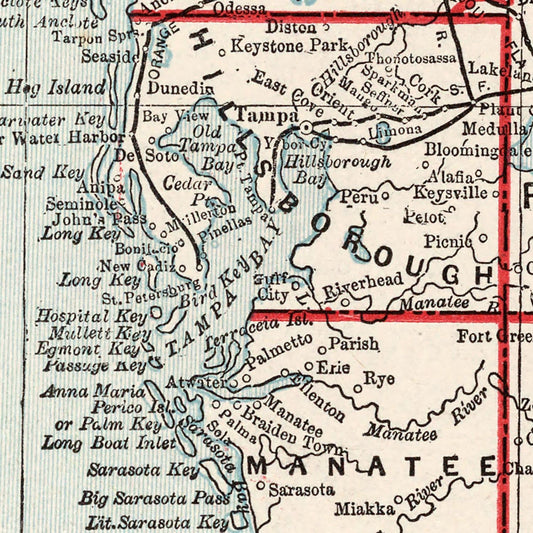 Vintage Map of Florida, 1893