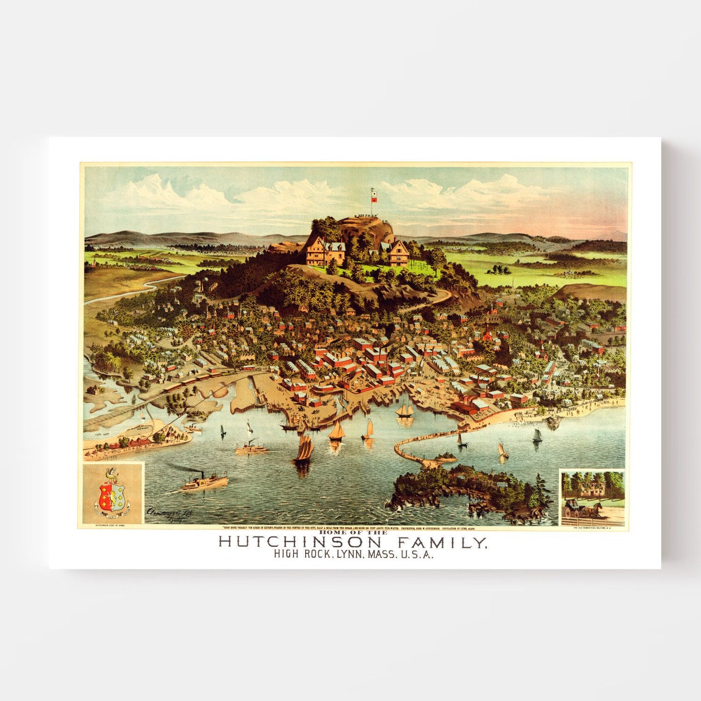 Vintage Map of High Rock, Essex County, Massachusetts, 1881