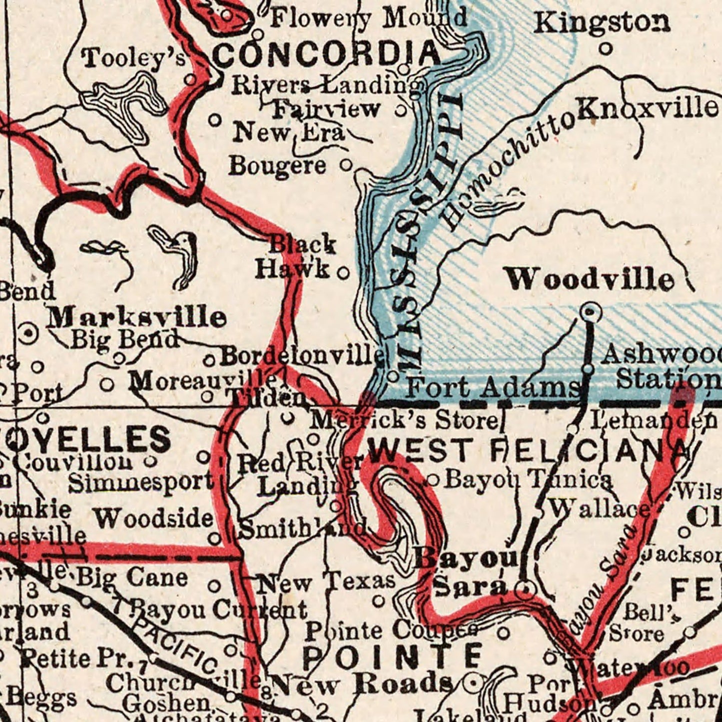 Vintage Map of Louisiana, 1893
