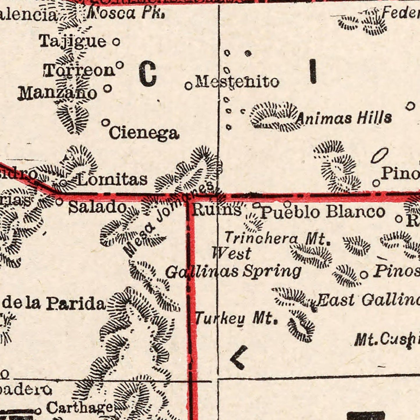 Vintage Map of New Mexico, 1893