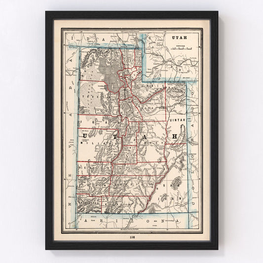 vintage map of Utah, 1893
