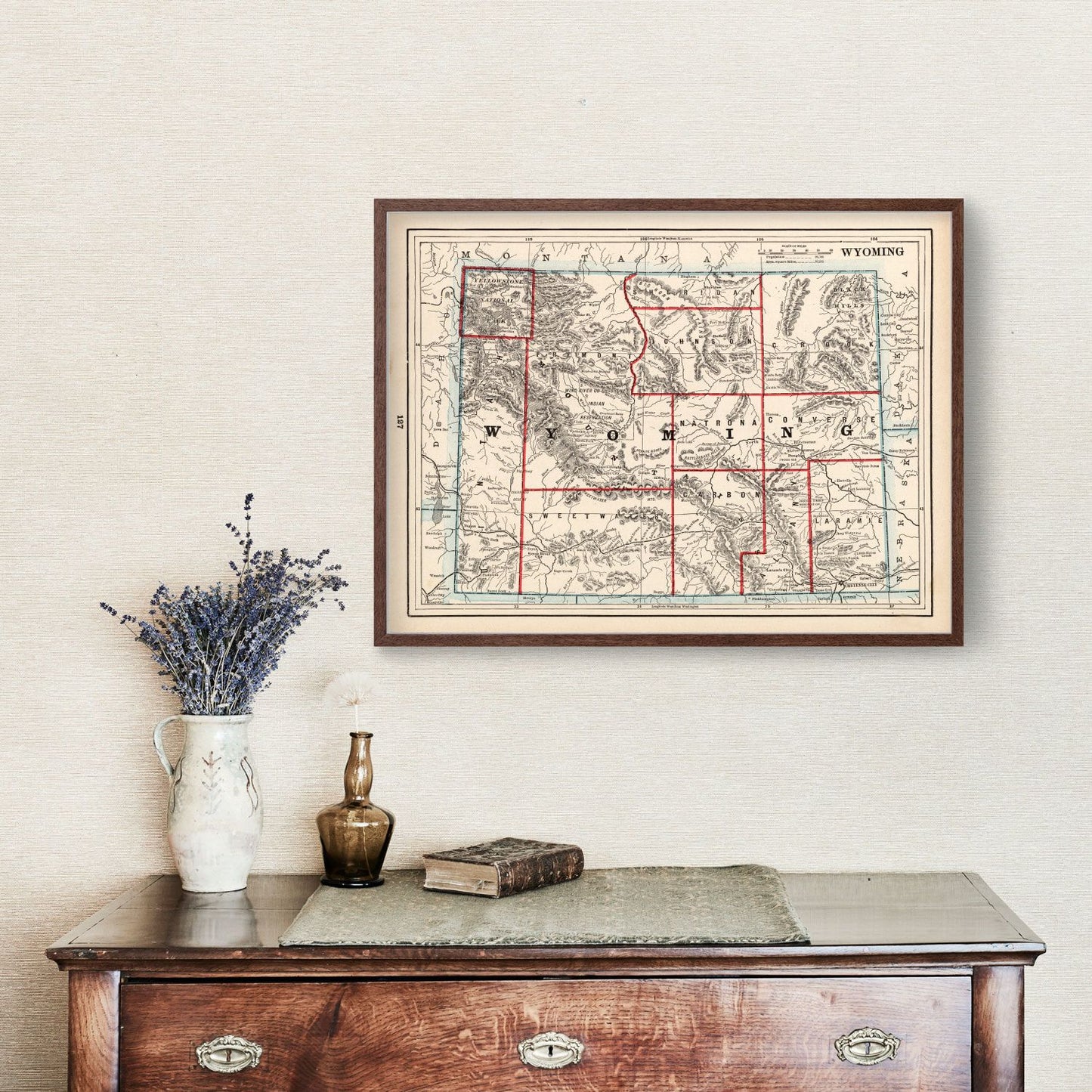 Vintage Map of Wyoming, 1893