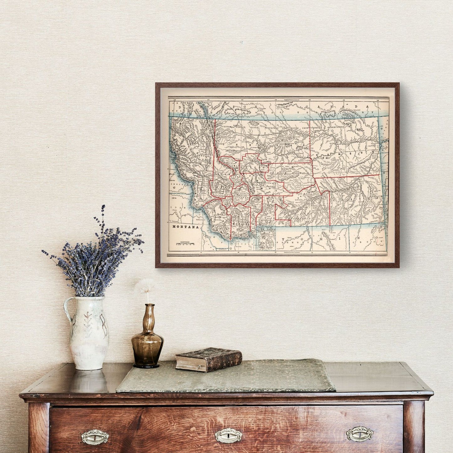 Vintage Map of Montana, 1893