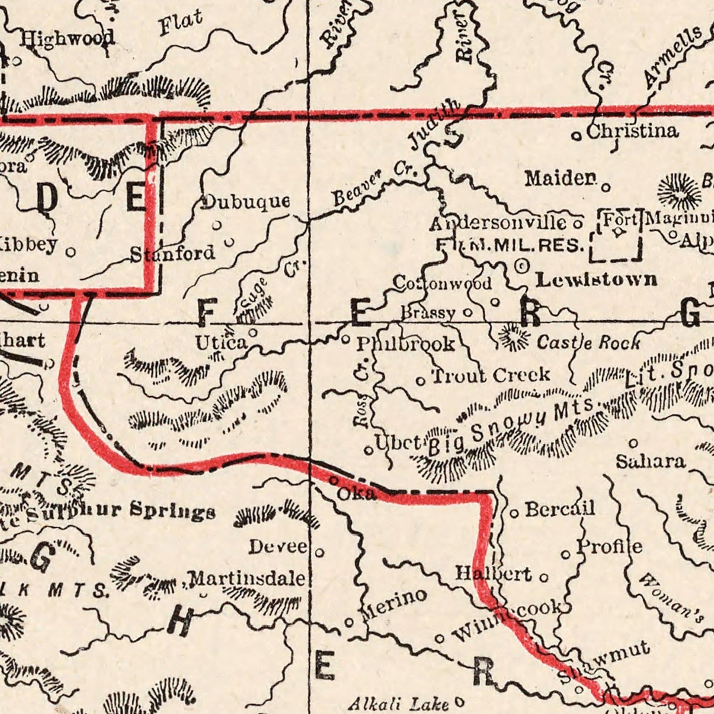 Vintage Map of Montana, 1893