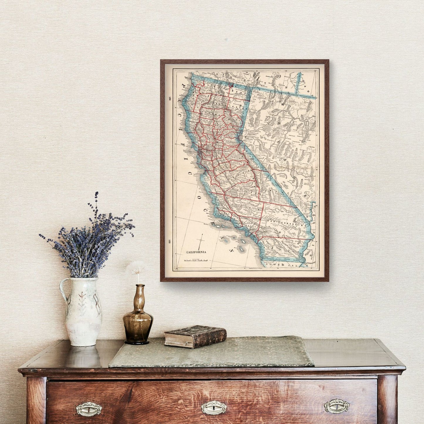 Vintage Map of California, 1893