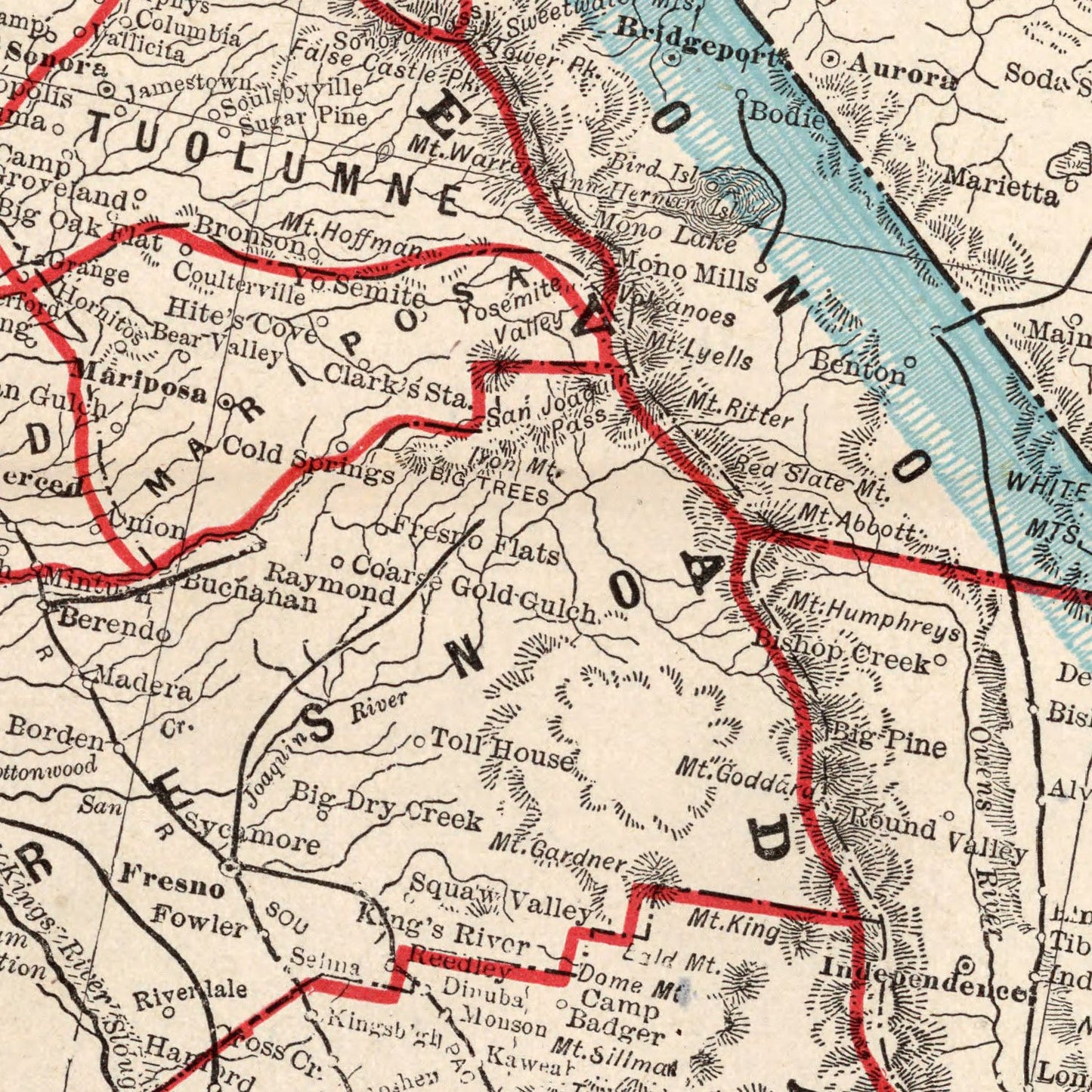 Vintage Map of California, 1893