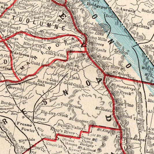 Vintage Map of California, 1893