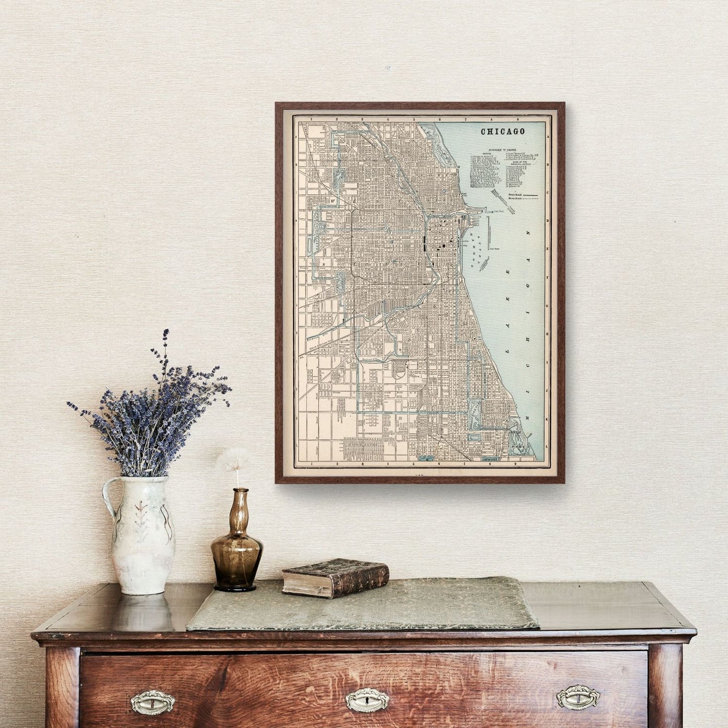 Vintage Map of Chicago, Illinois, 1893