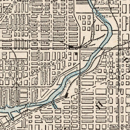 Vintage Map of Chicago, Illinois, 1893