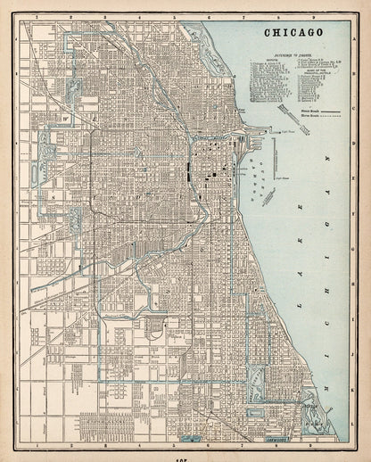 Vintage Map of Chicago, Illinois, 1893