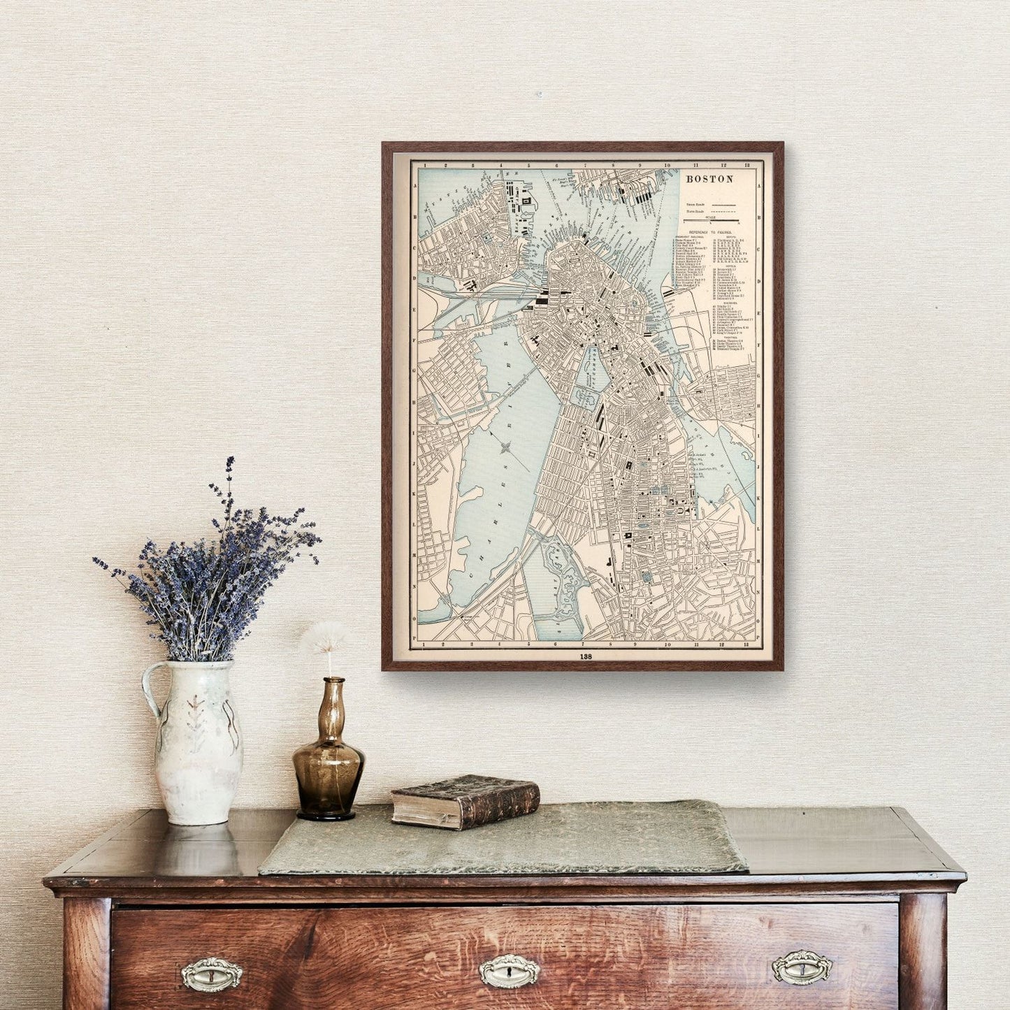 Vintage Map of Boston, Massachusetts, 1893 (A)