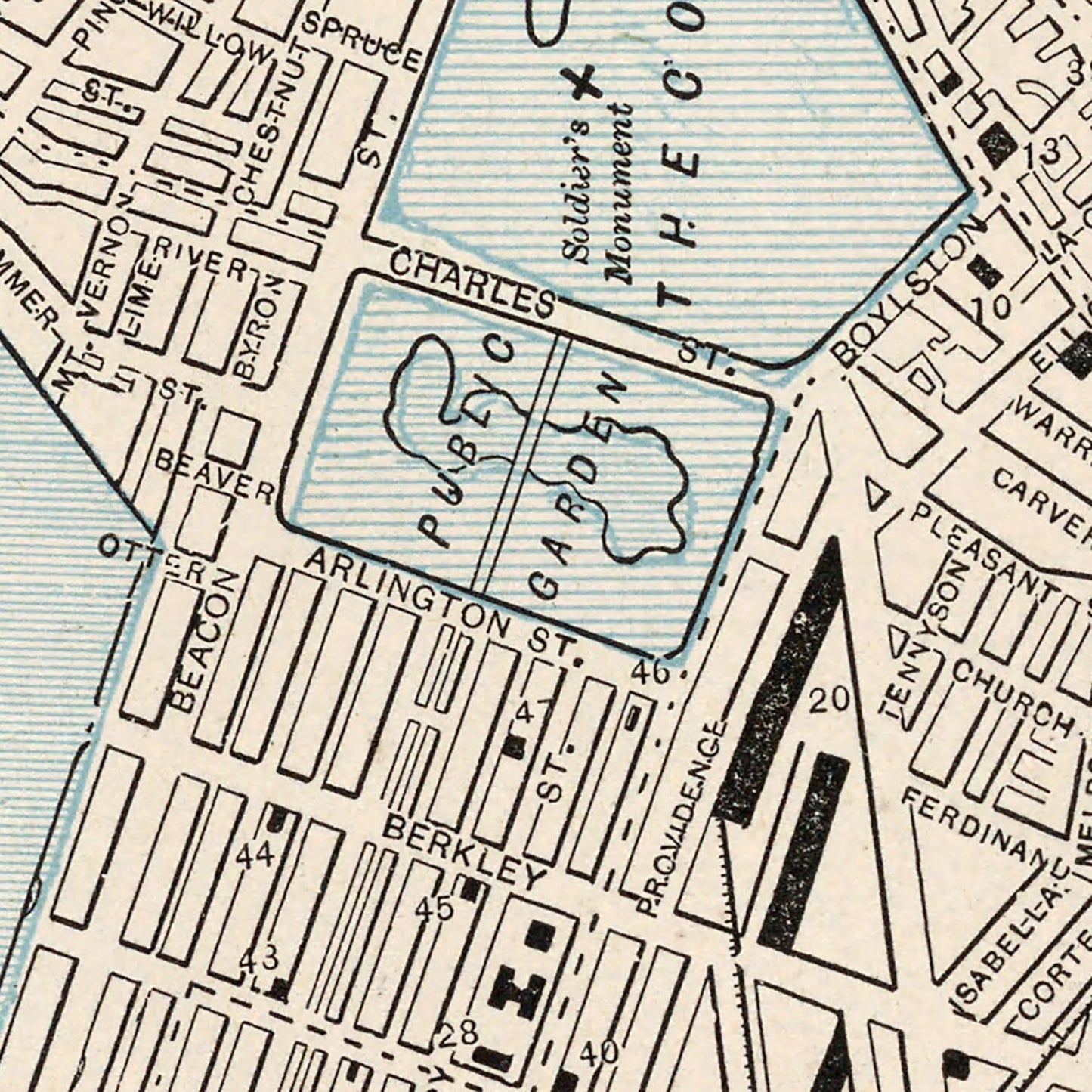 Vintage Map of Boston, Massachusetts, 1893 (A)