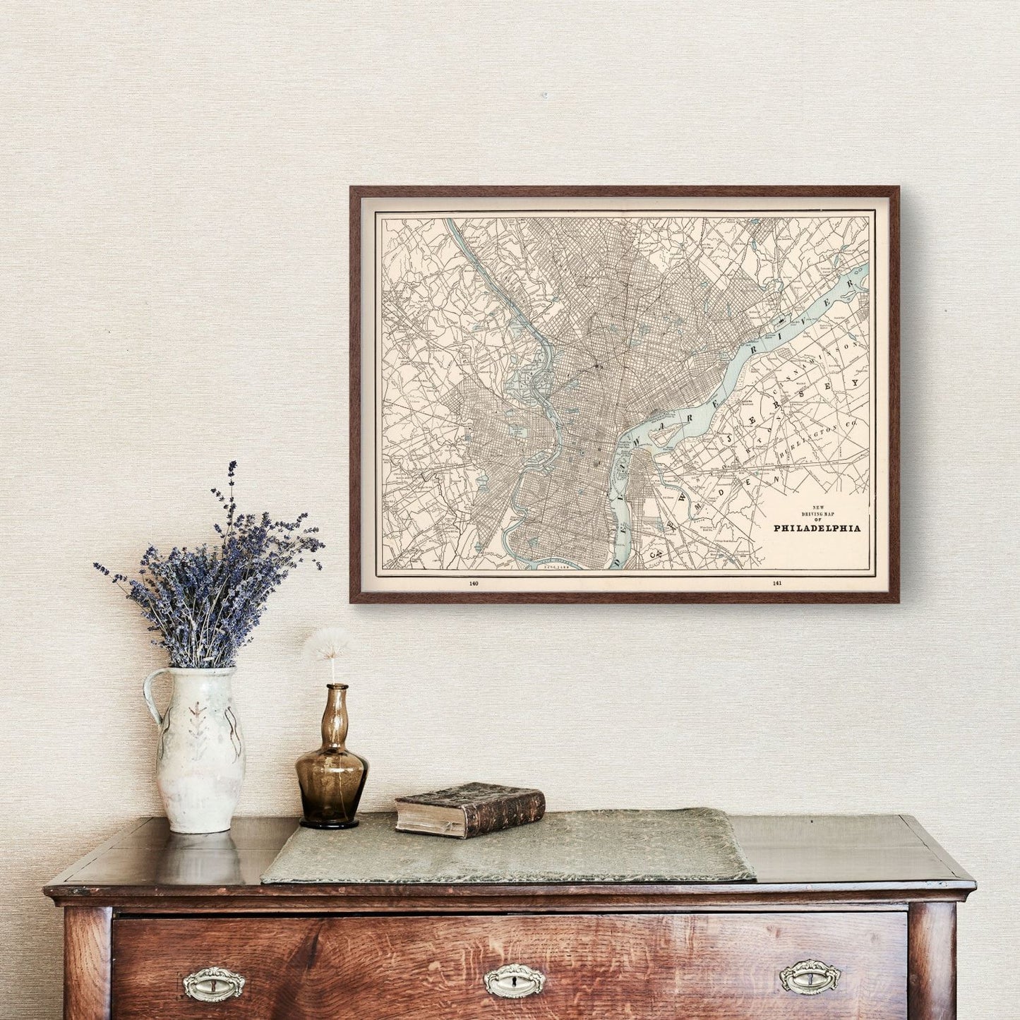 Vintage Map of Philadelphia, Pennsylvania, 1893