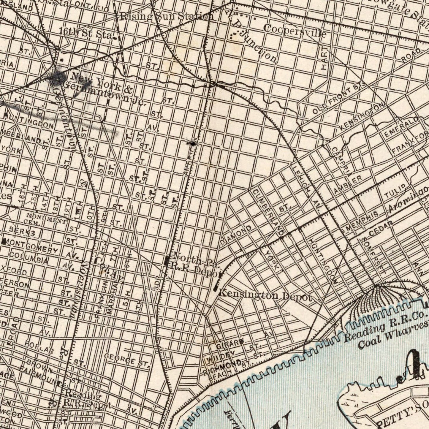 Vintage Map of Philadelphia, Pennsylvania, 1893