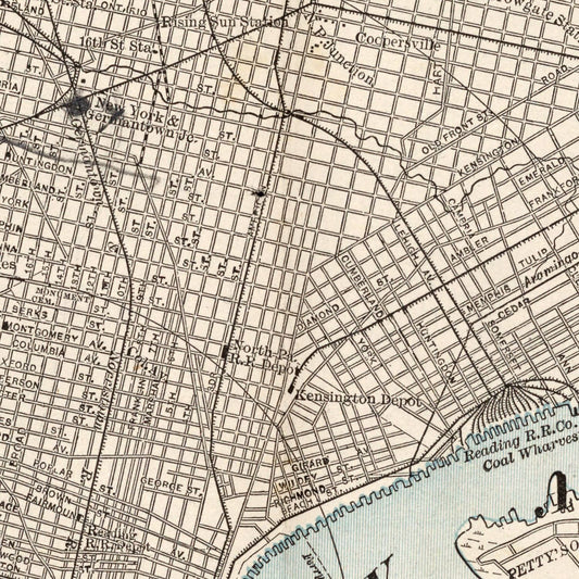Vintage Map of Philadelphia, Pennsylvania, 1893