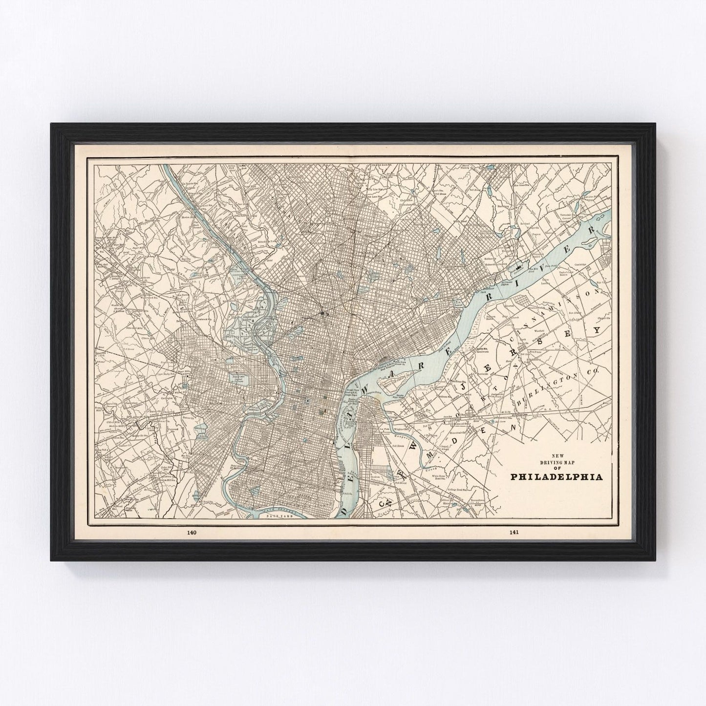 Vintage map of Philadelphia, Pennsylvania, 1893