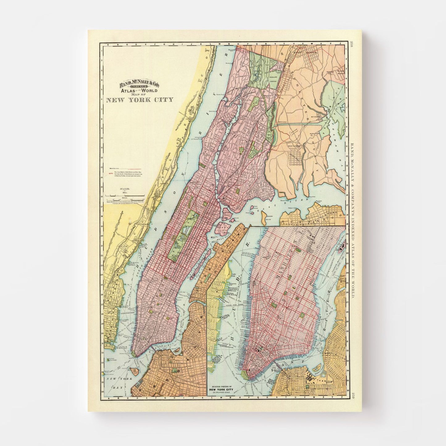 Vintage Map of New York City, New York, 1897 II