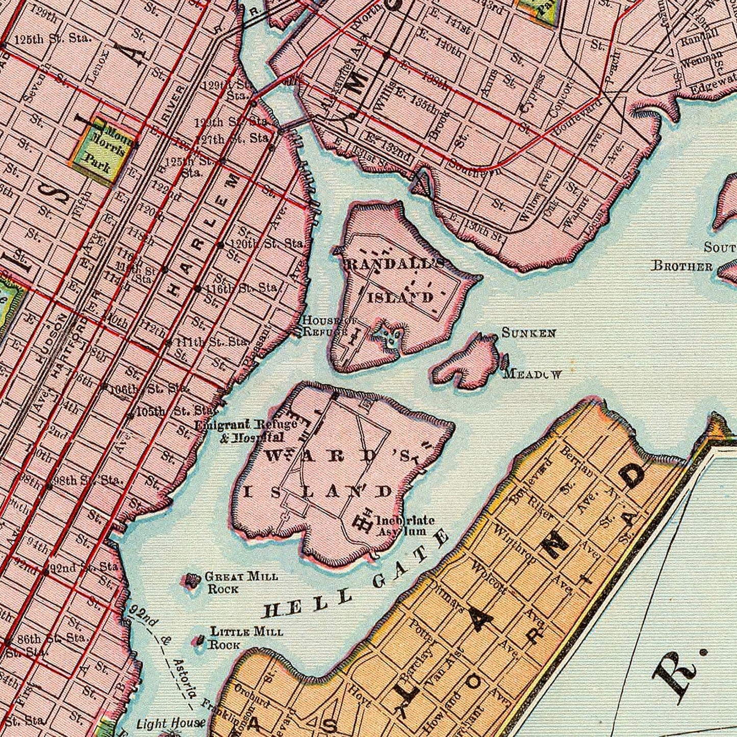 Vintage Map of New York City, New York, 1897 II