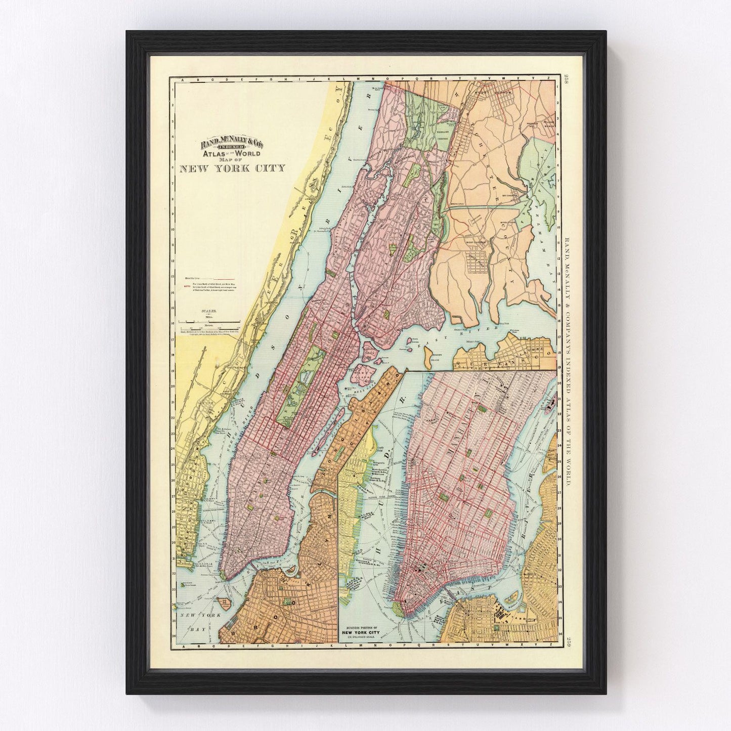 Vintage map of New York City, New York, 1897