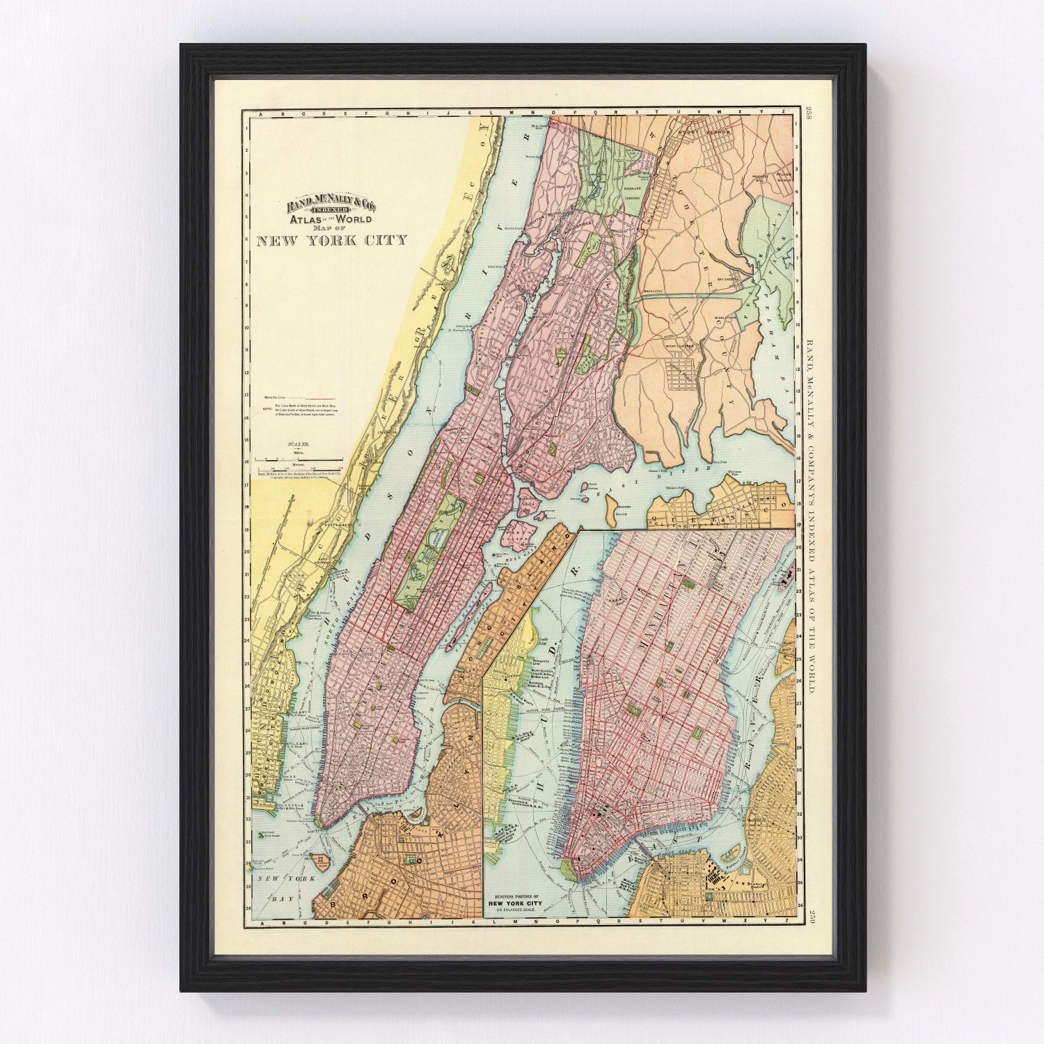 Vintage map of New York City, New York, 1897