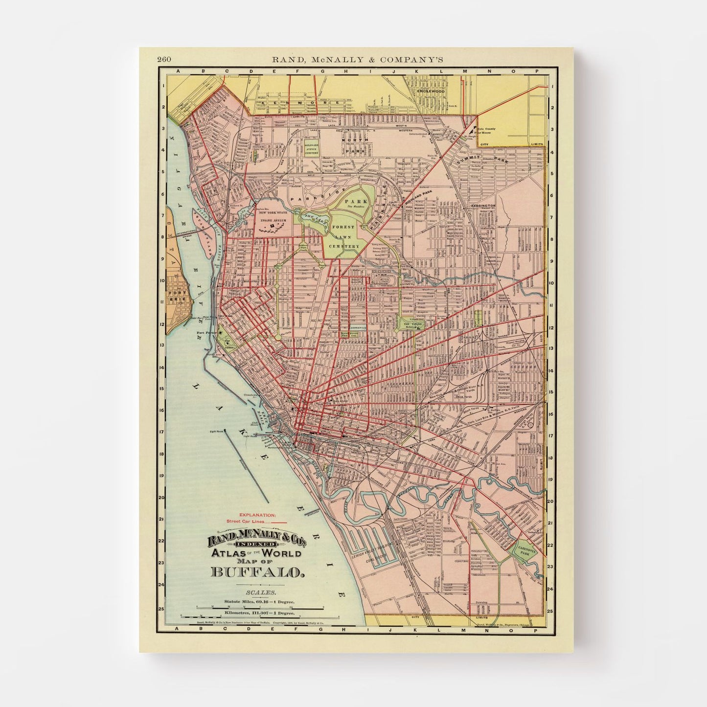 Vintage Map of Buffalo, New York, 1897