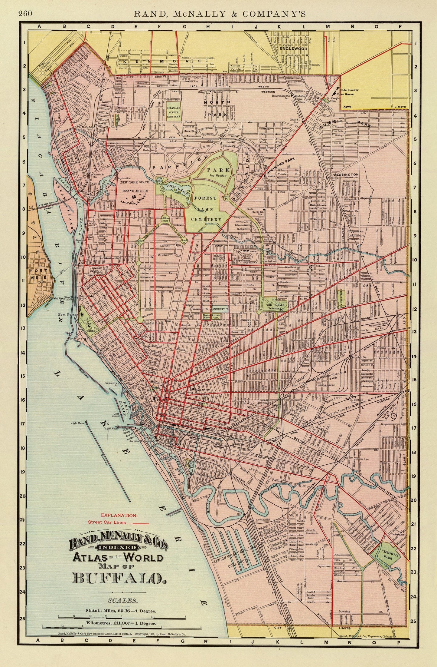 Vintage Map of Buffalo, New York, 1897