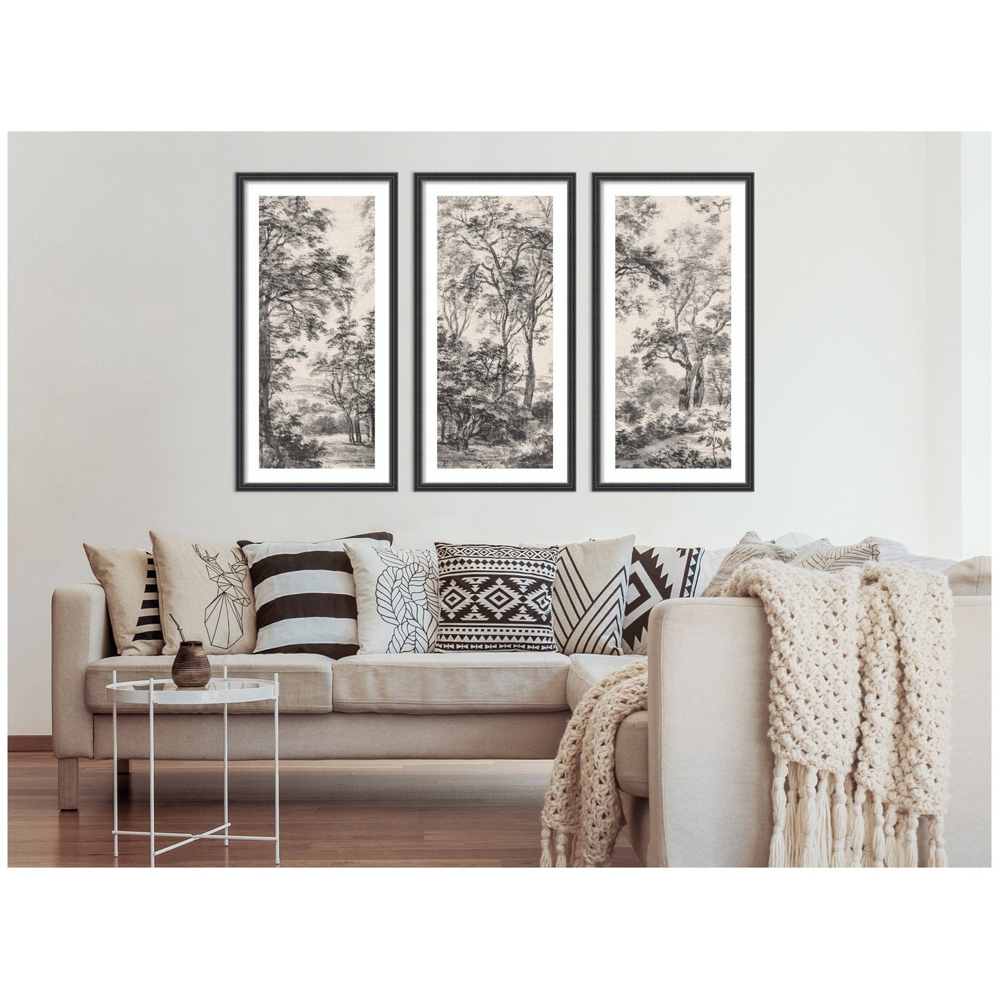Wooded Landscape Wall Art Set of 3 Prints