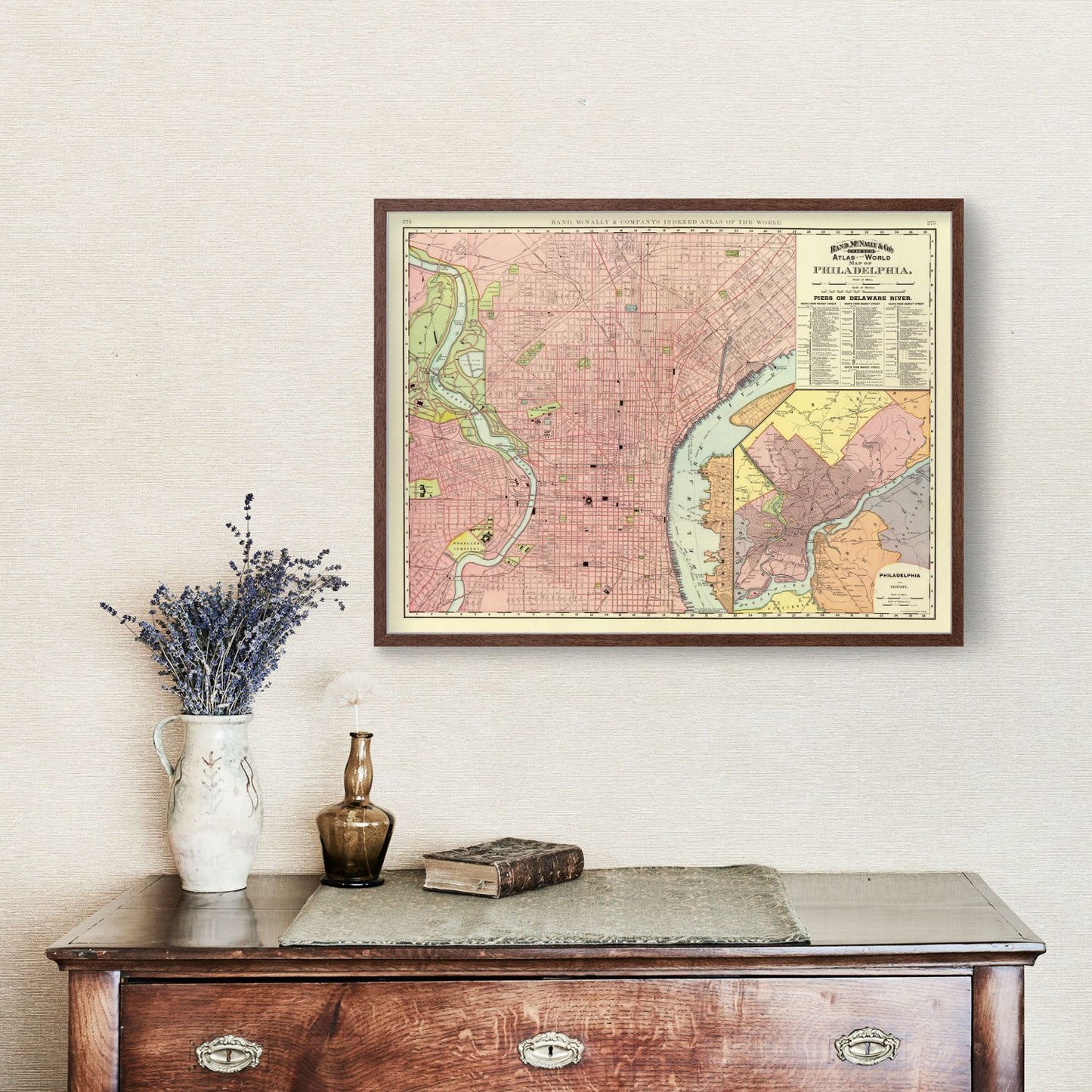 Vintage Map of Philadelphia, Pennsylvania, 1897