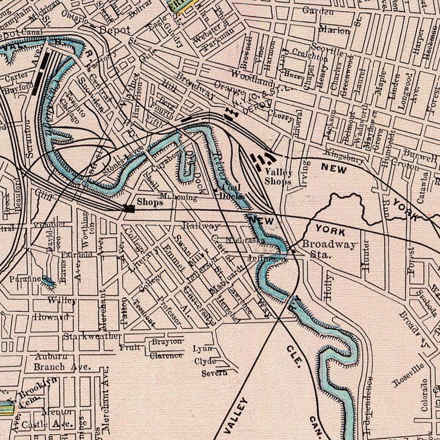 Vintage Map of Cleveland, Ohio 1897
