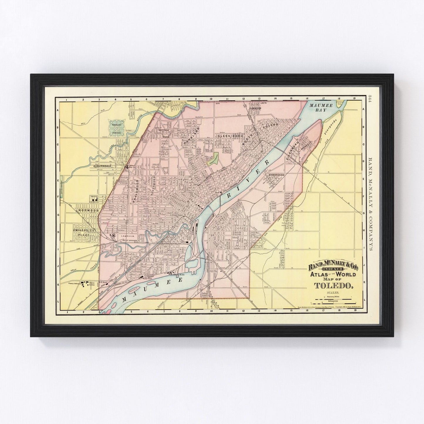 Vintage map of Toledo, Ohio, 1897