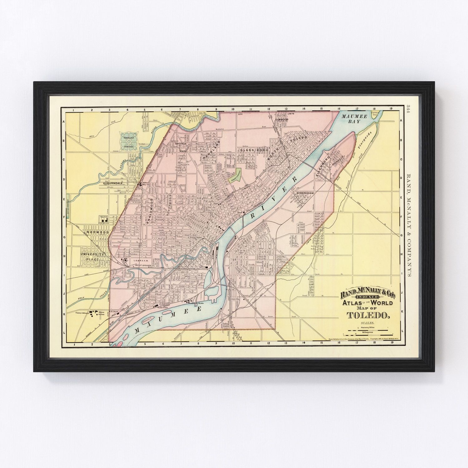 Vintage map of Toledo, Ohio, 1897