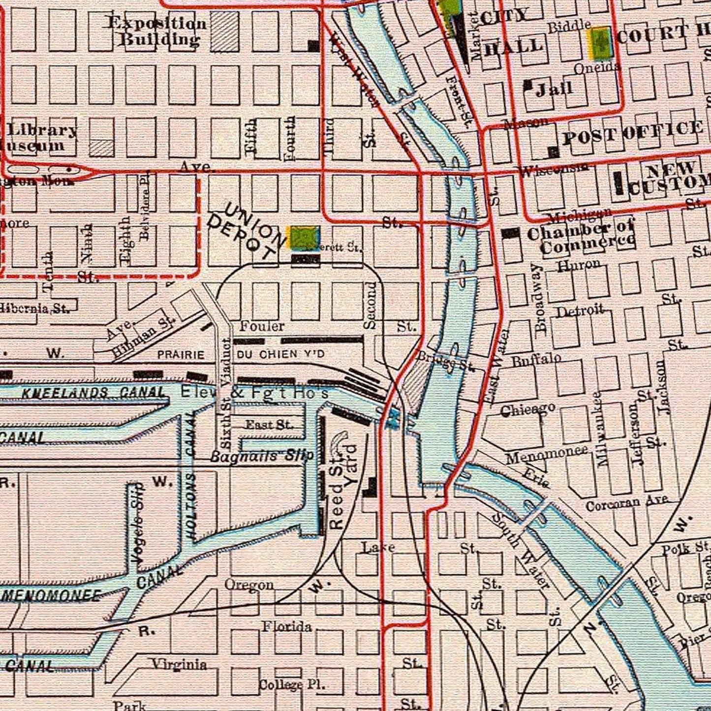 Vintage Map of Milwaukee, Wisconsin, 1897