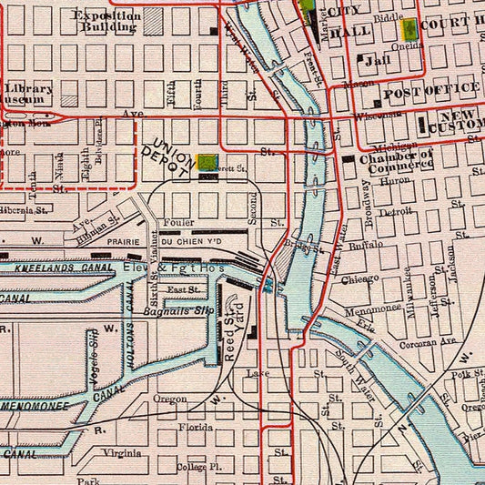 Vintage Map of Milwaukee, Wisconsin, 1897