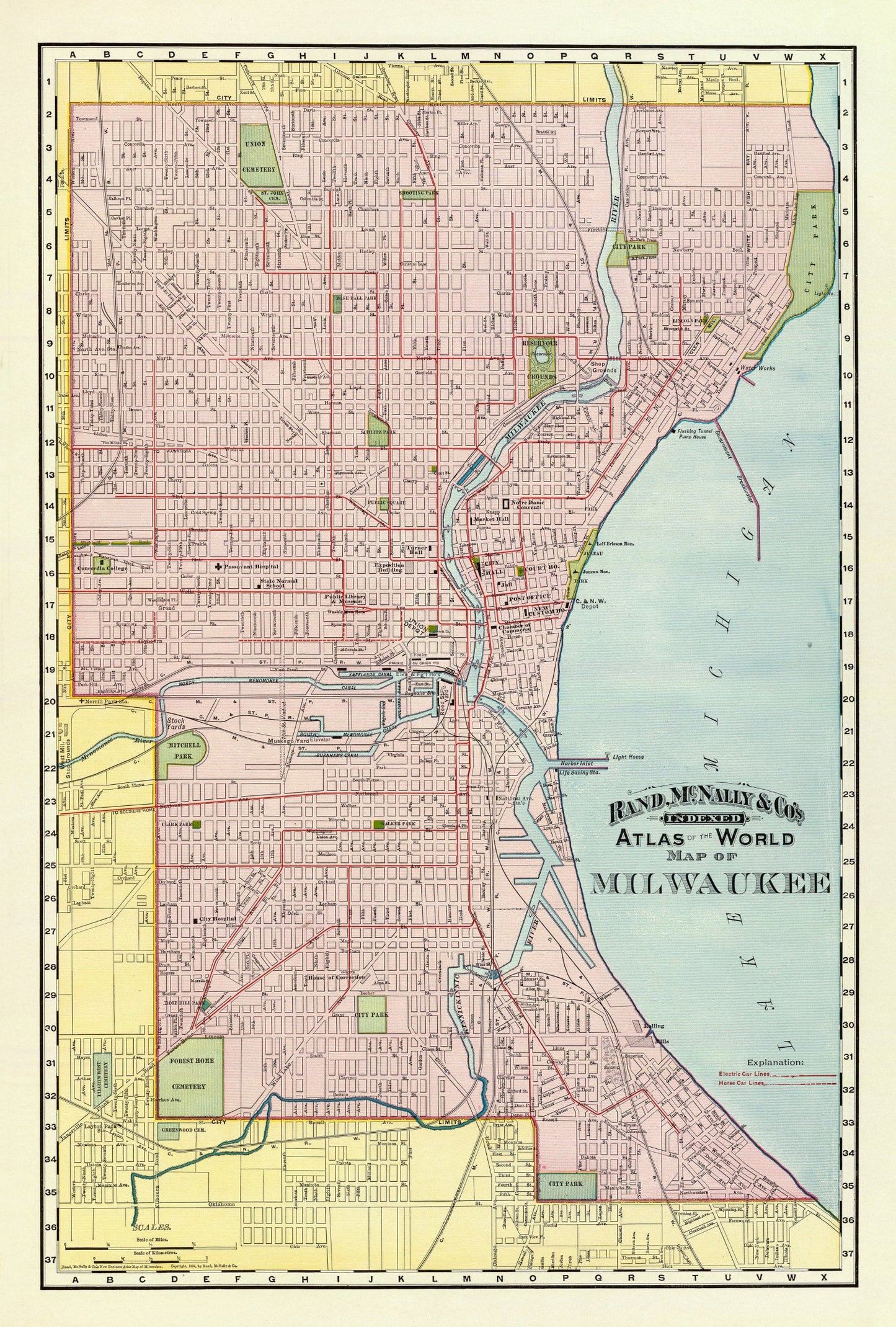 Vintage Map of Milwaukee, Wisconsin, 1897