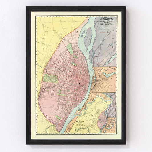 vintage map of Saint Louis, Missouri, 1897