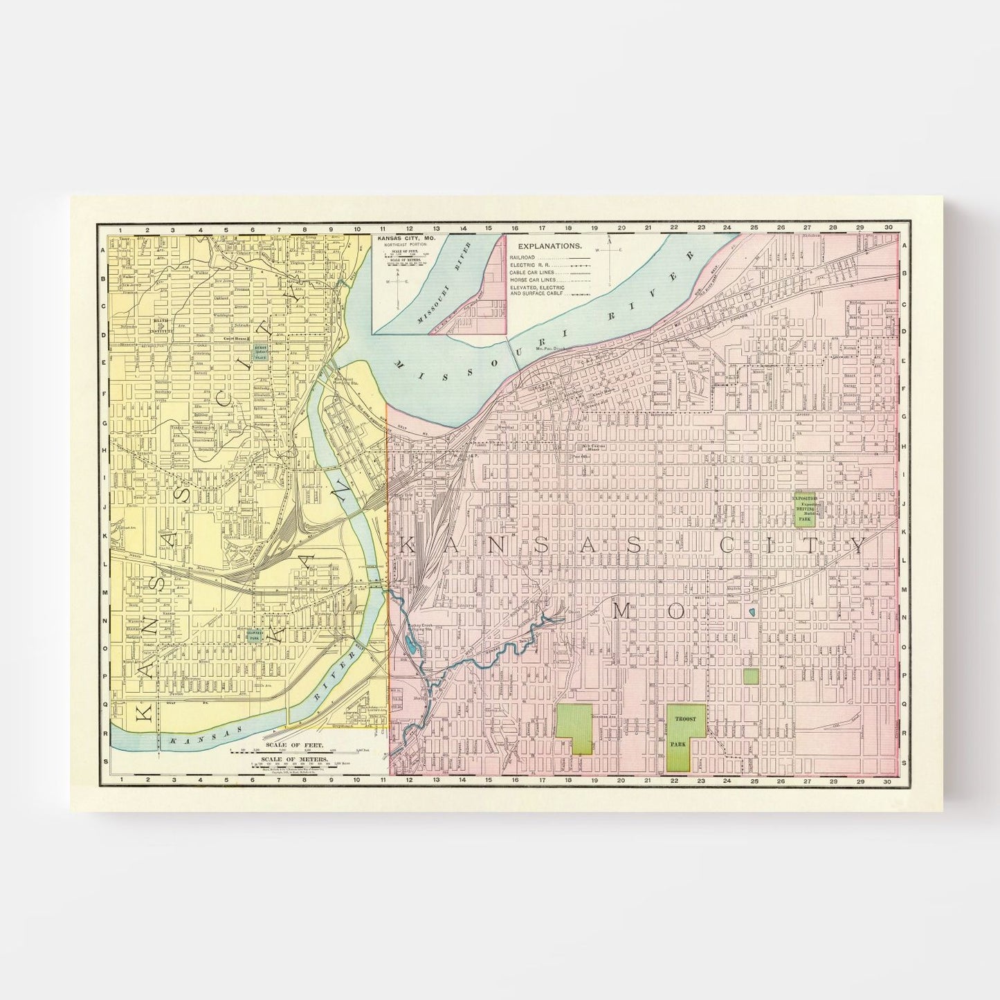 Vintage Map of Kansas City, Kansas, 1897