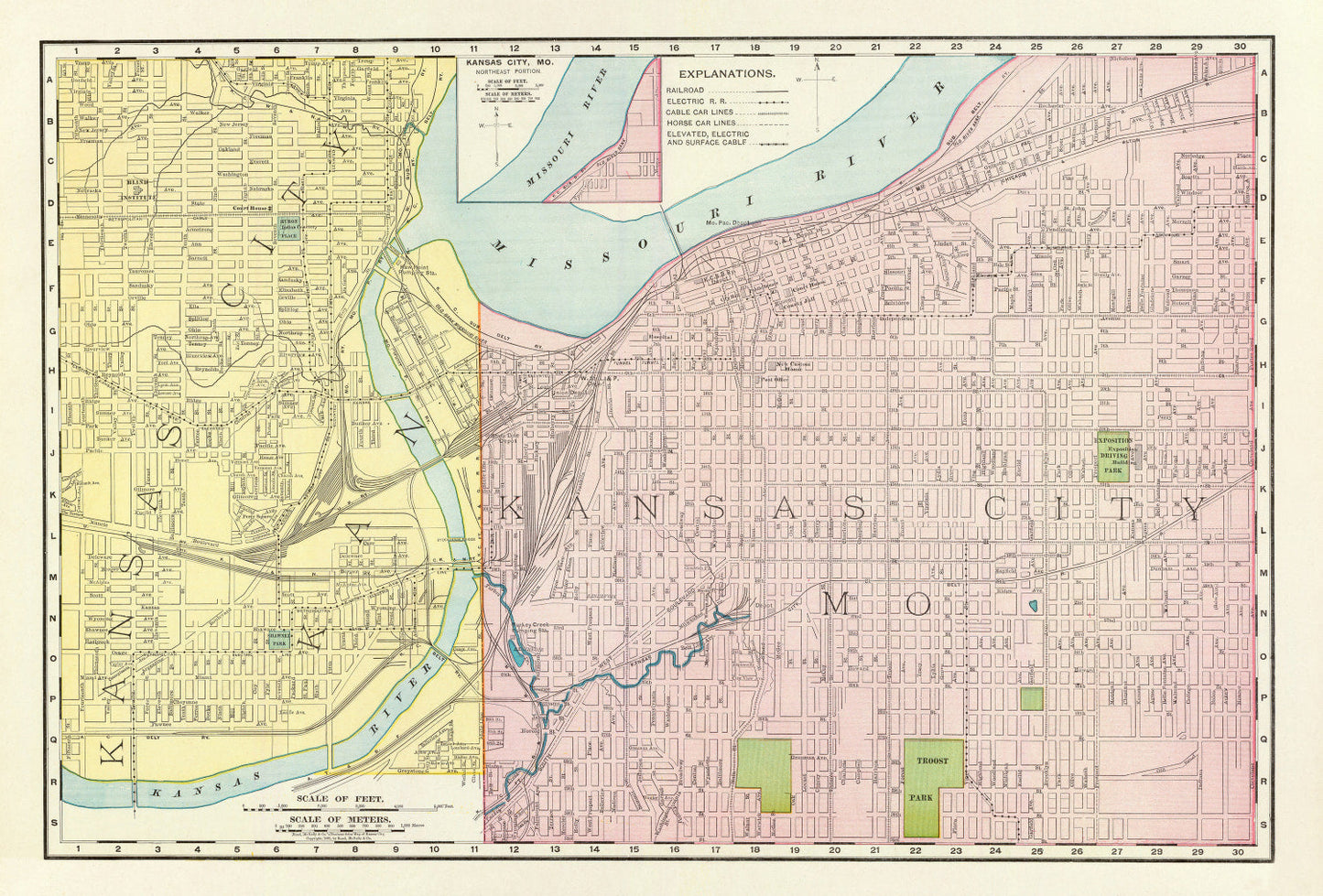 Vintage Map of Kansas City, Kansas, 1897