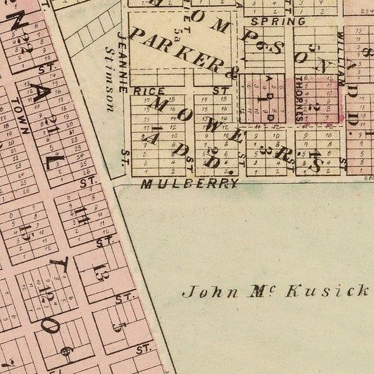Vintage Map of Stillwater, Minnesota, 1874