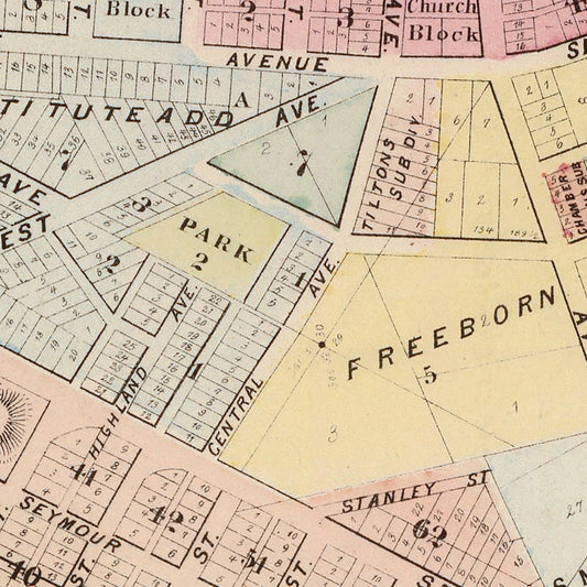 Vintage Map of Red Wing, Goodhue County, Minnesota, 1874