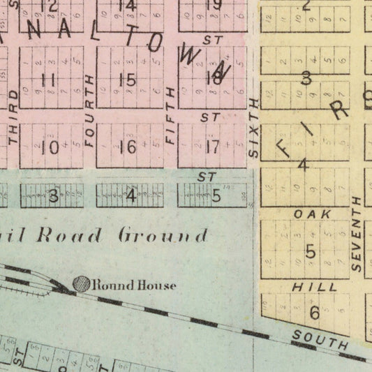 Vintage Map of Janesville, Waseca County, Minnesota, 1874