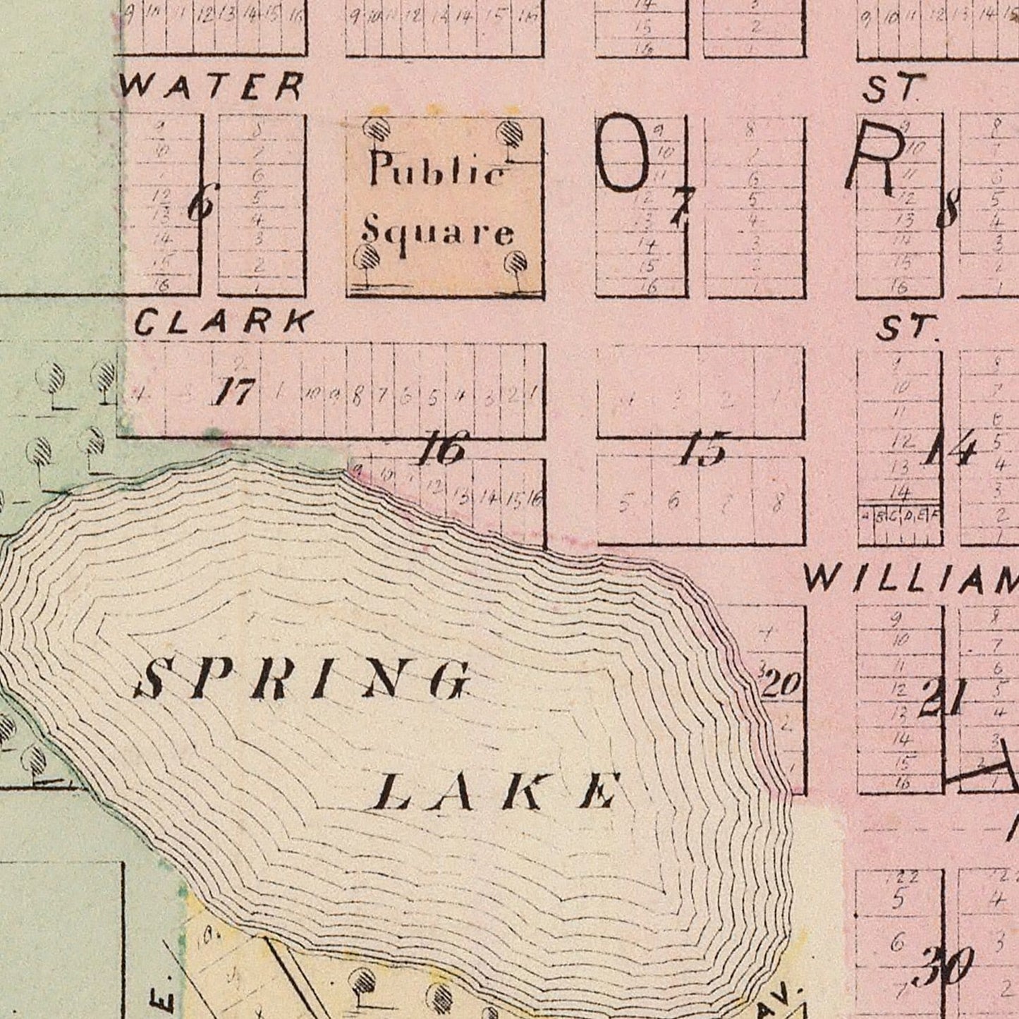 Vintage Map of Albert Lea, Minnesota, 1874